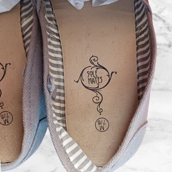 Sole Mates Womens Canvas Slip-On Shoes gray color Size M 7/8 - Picture 7 of 8